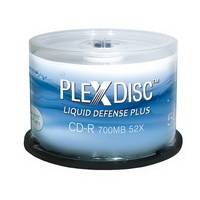 PlexDisc 52x 700MB Liquid Defense Plus Glossy White Inkjet Hub Printable CD-R